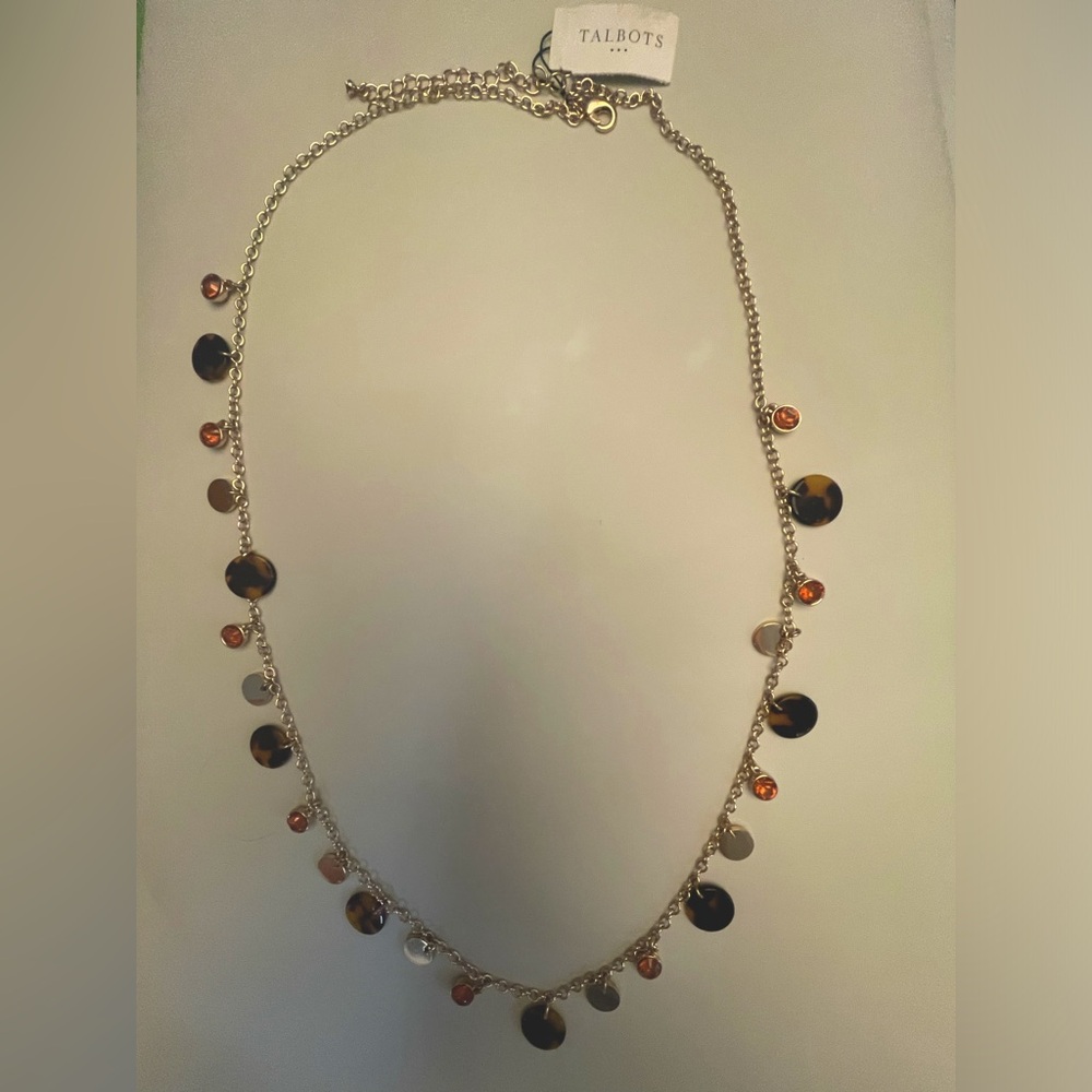 Talbots Gold and Brown Statement Necklace